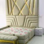 Acu Board Padded Headboard Bed +2 Bedsides + Ottoman N450