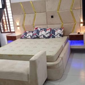 Acu Headboard Bed +2 Bedsides +Ottoman N400k