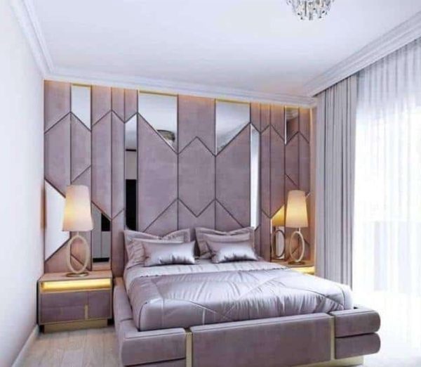 Mirror Padded Headboard To Ceiling Beds +2 Bedsides N700k