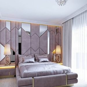 Padded Mirror Headboard To Ceiling Beds With 2Bedsides N650k