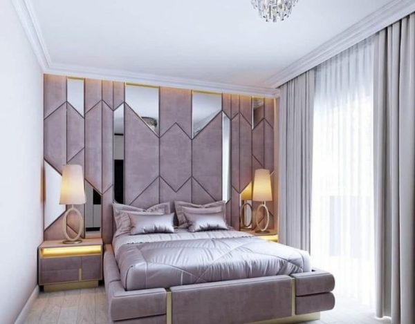 Padded Mirror Headboard To Ceiling Beds With 2Bedsides N650k