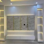 TV Wall Clouding Console Decor + award shelf + lights N480k