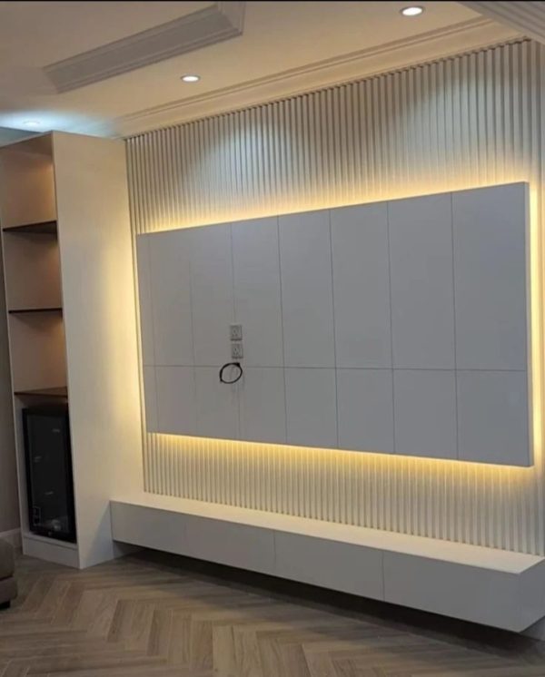 TV Wall Clouding Console + Shelf + lights N550k